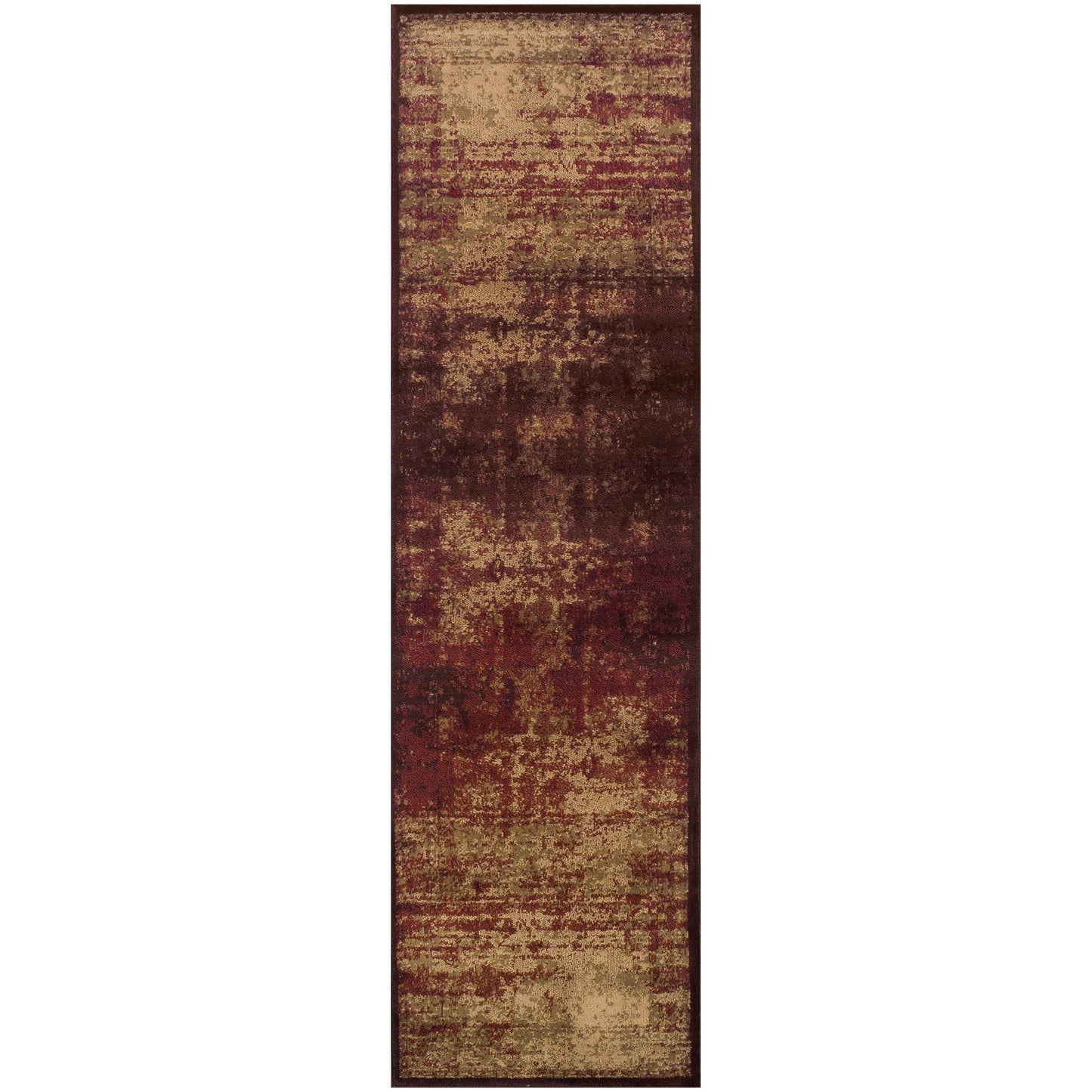 Superior Afton Acid Wash Gradient Indoor Area Rug or Runner Or Door Mat - Auburn