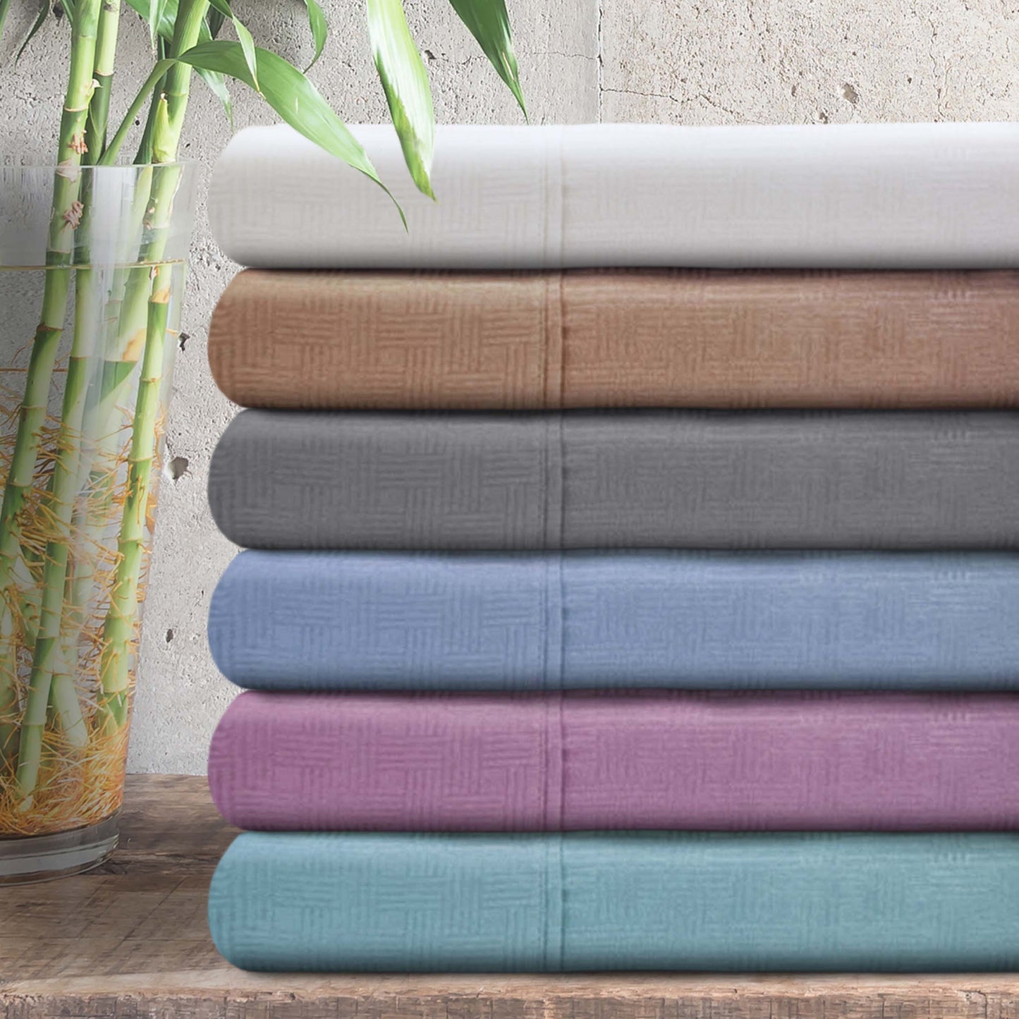 Microfiber Embossed Basketweave Deep Pocket Sheet Set