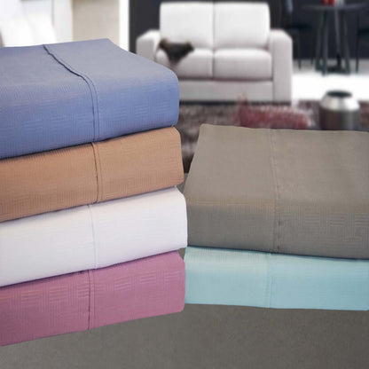 Microfiber Embossed Basketweave Deep Pocket Sheet Set