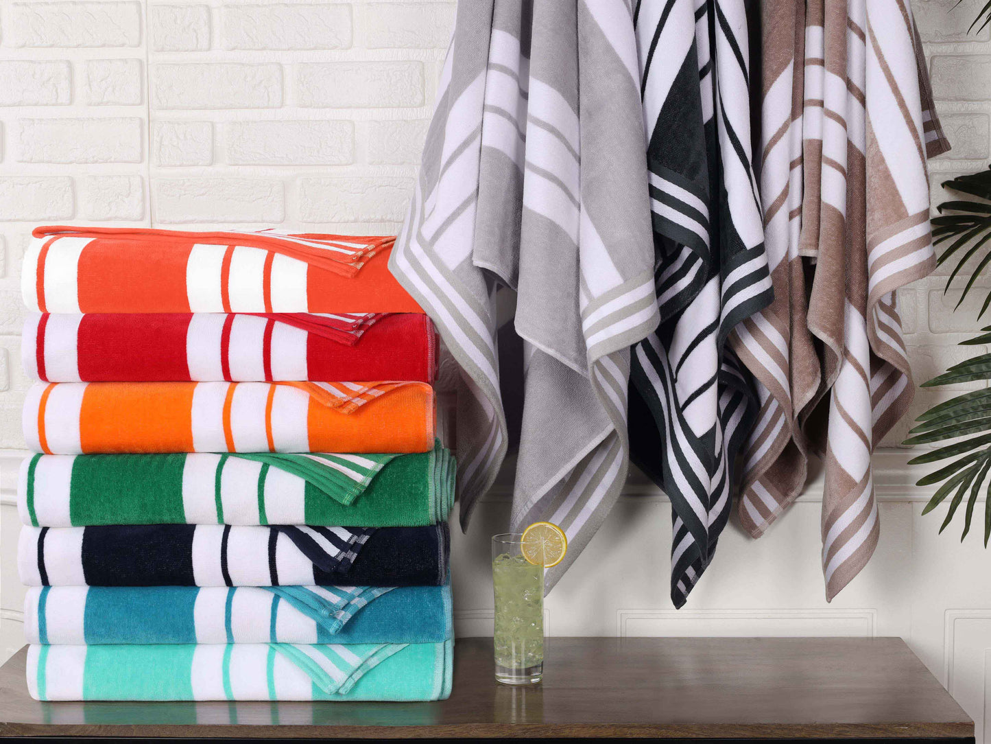 Striped Extra Large Oversized Absorbent Quick Dry Cotton Beach Towel