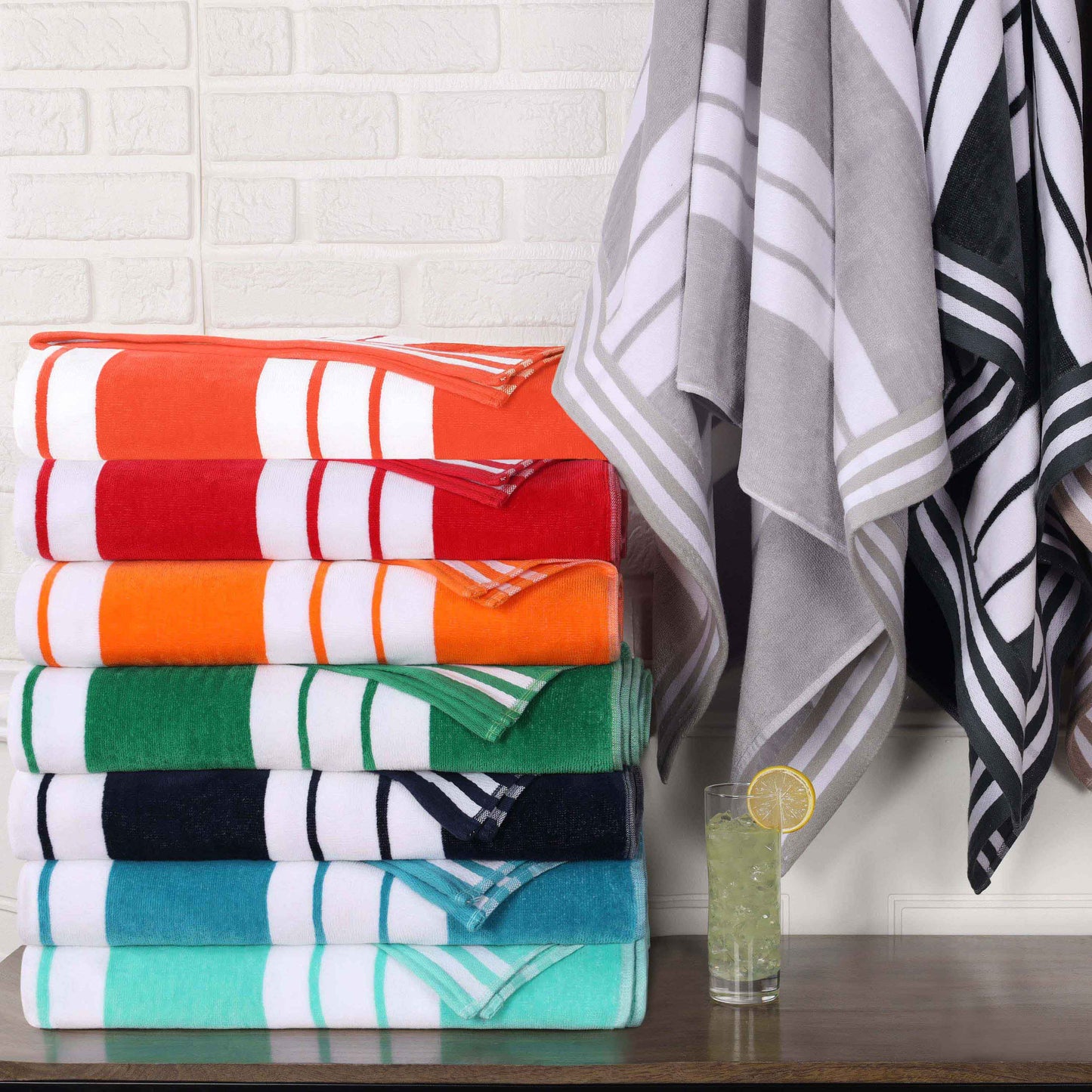 Striped Extra Large Oversized Absorbent Quick Dry Cotton Beach Towel