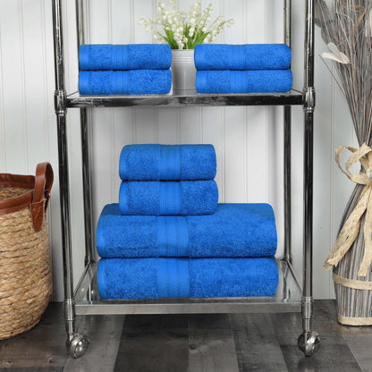 Cotton Heavyweight Absorbent Plush 8 Piece Towel Set - Allure