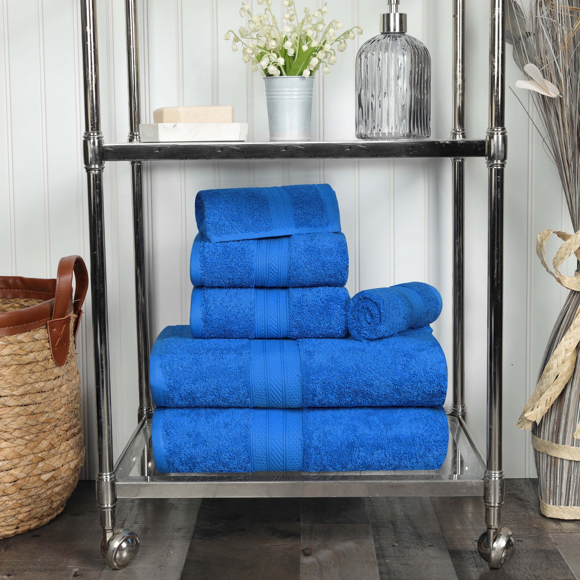 Cotton Heavyweight Absorbent Plush 6 Piece Towel Set - Allure