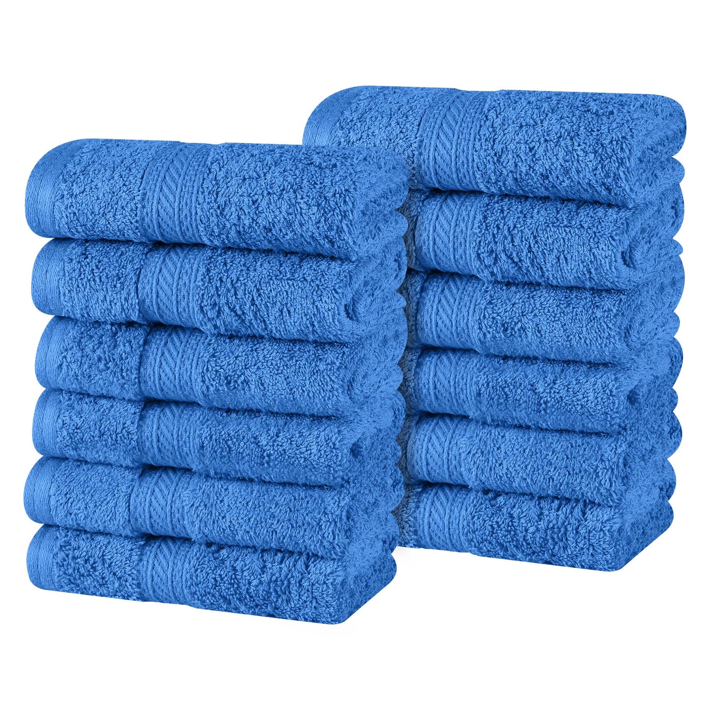 Atlas Cotton Absorbent Heavyweight Face Towel Washcloth Set of 12 - Allure