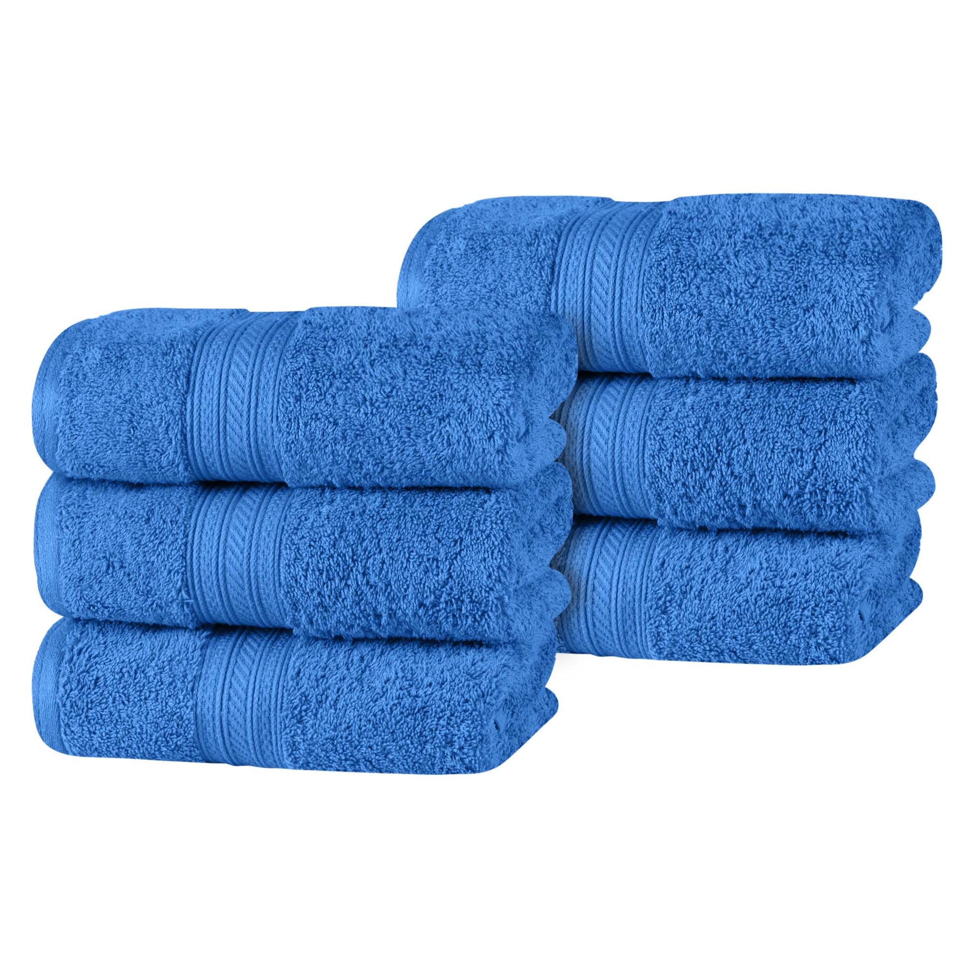 Atlas Cotton Plush Absorbent Heavyweight Luxury Hand Towel Set of 6 - Allure