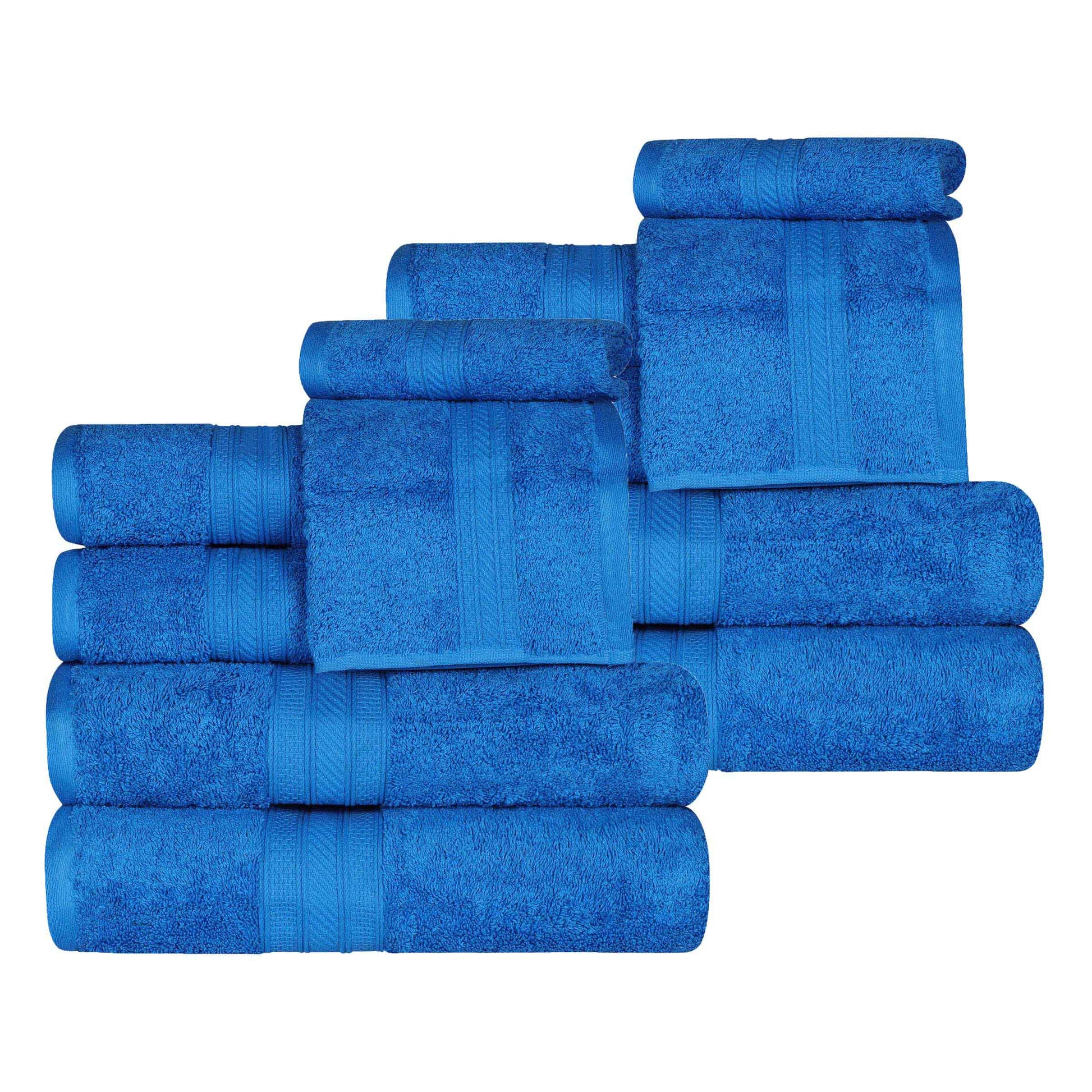 Atlas Cotton Plush Absorbent Heavyweight 12 Piece Assorted Towel Set - Allure