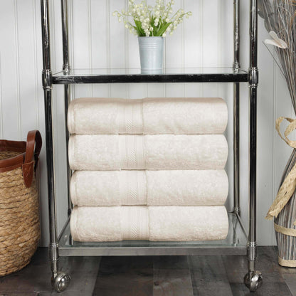 Cotton Heavyweight Luxury 4 Piece Bath Towel Set - Almond
