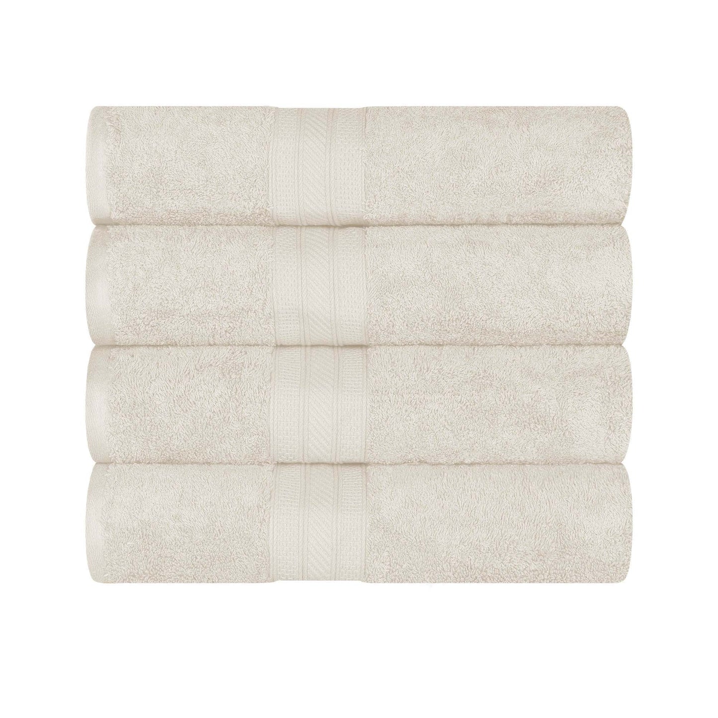Cotton Heavyweight Luxury 4 Piece Bath Towel Set - Almond