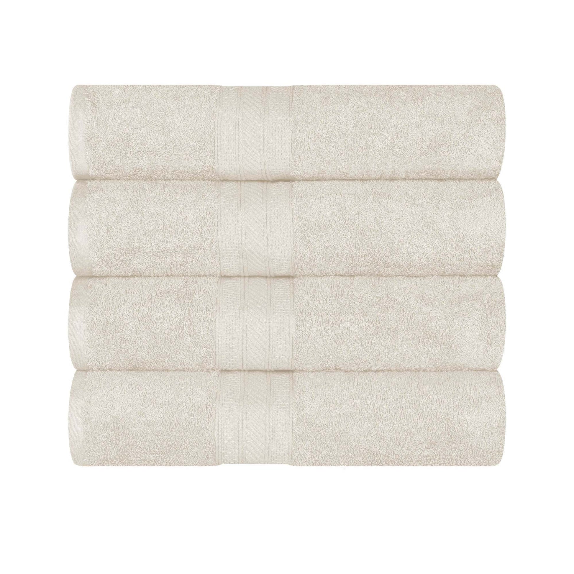 Cotton Heavyweight Luxury 4 Piece Bath Towel Set - Almond