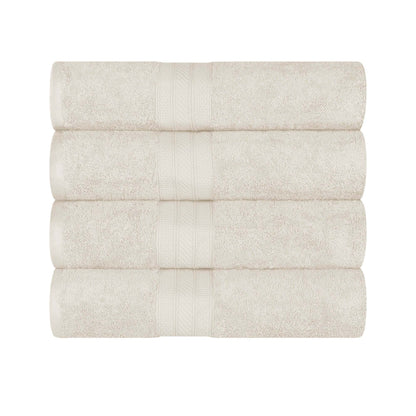 Cotton Heavyweight Luxury 4 Piece Bath Towel Set - Almond
