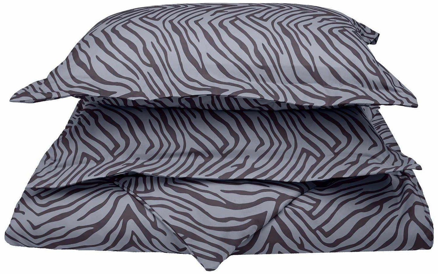 Animal Print Microfiber Duvet Case Set, Sheet Set, Pillowcase - Duvet Cover Set-Grey
