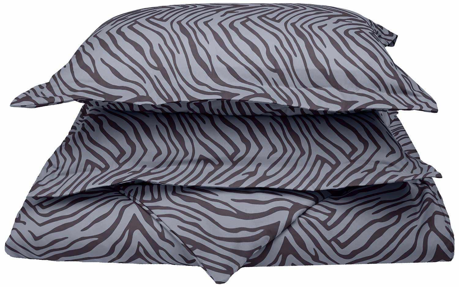 Animal Print Microfiber Duvet Case Set, Sheet Set, Pillowcase - Duvet Cover Set-Grey