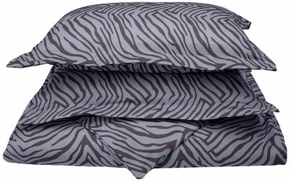 Animal Print Microfiber Duvet Case Set, Sheet Set, Pillowcase - Duvet Cover Set-Grey