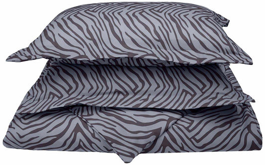 Animal Print Microfiber Duvet Case Set, Sheet Set, Pillowcase - Duvet Cover Set-Grey