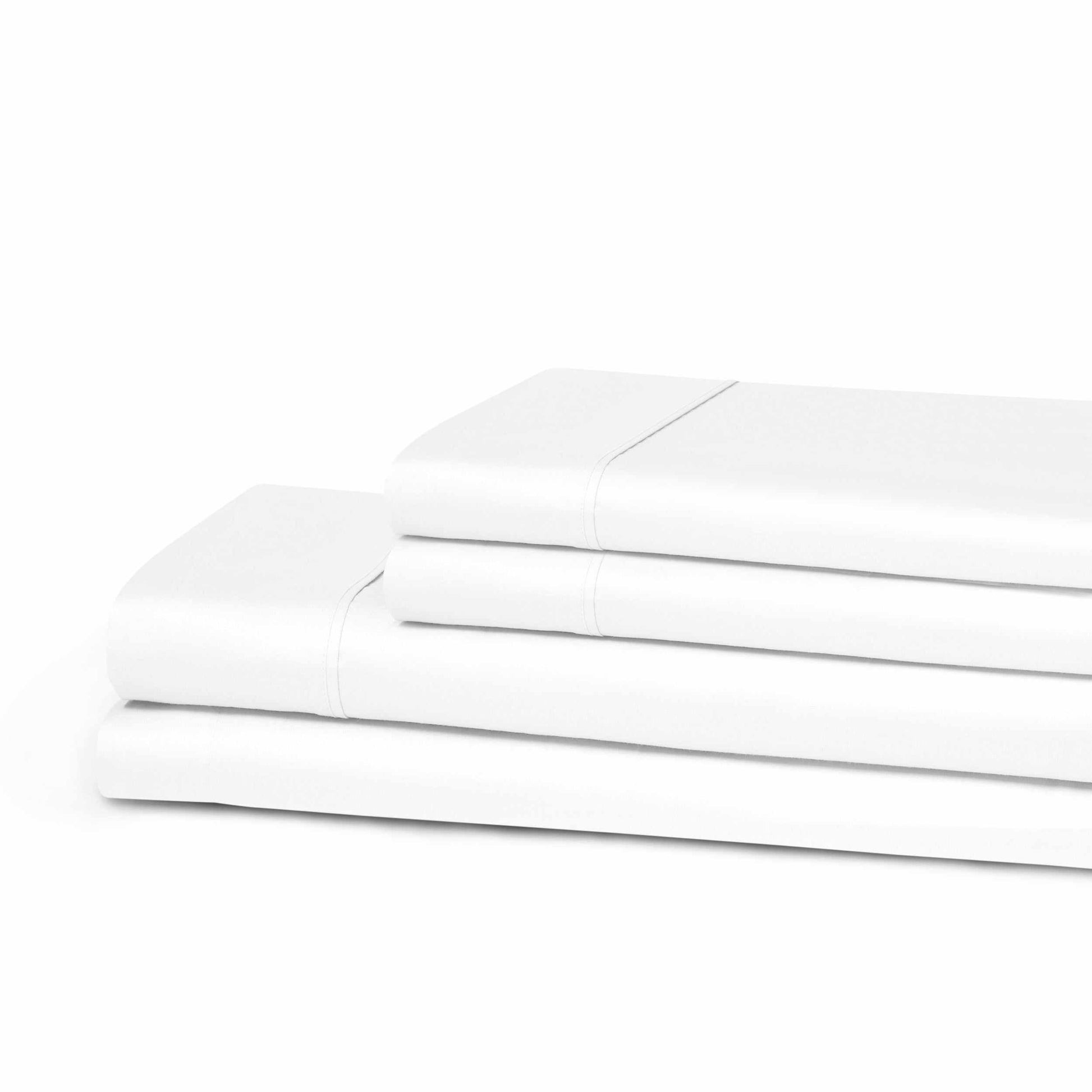 Superior 300 Thread Count Cotton Breathable Deep Pocket Solid Bed Sheet Set - White