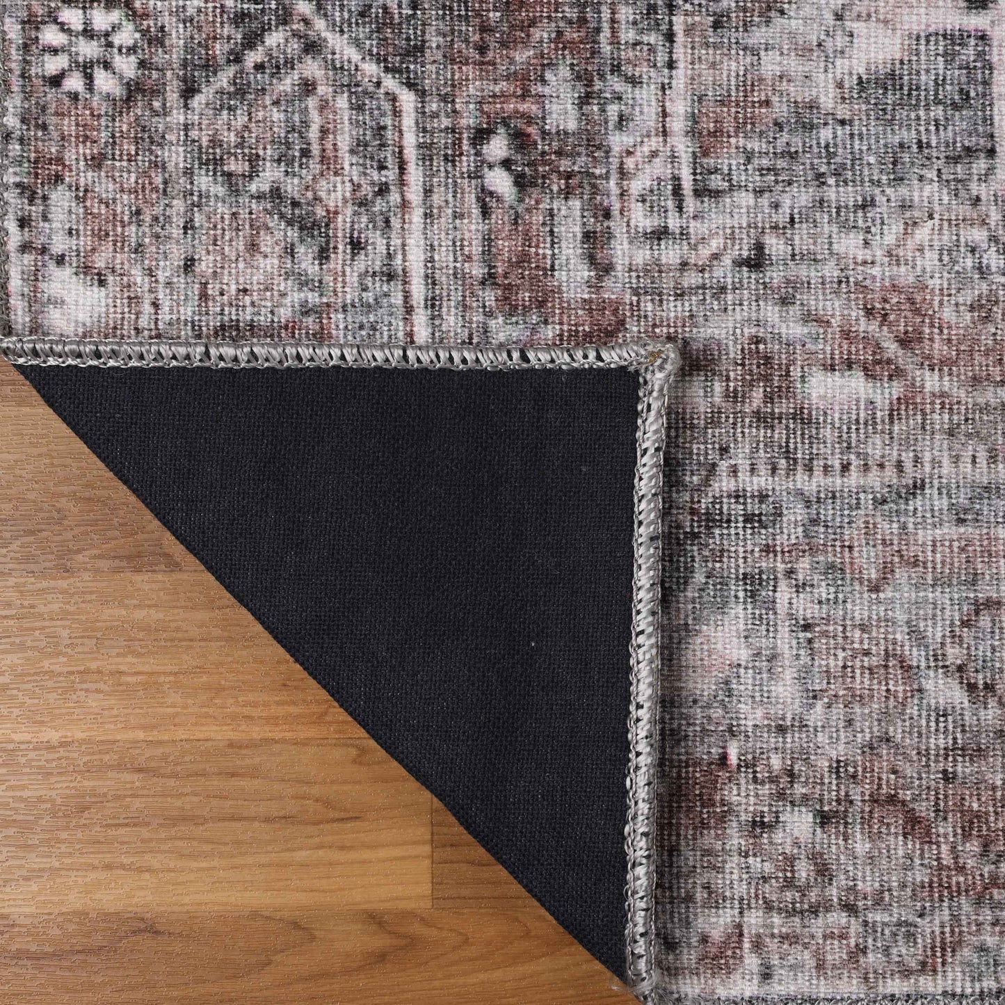 Distressed Floral Medallion Indoor Area Rug - Dark Walnut