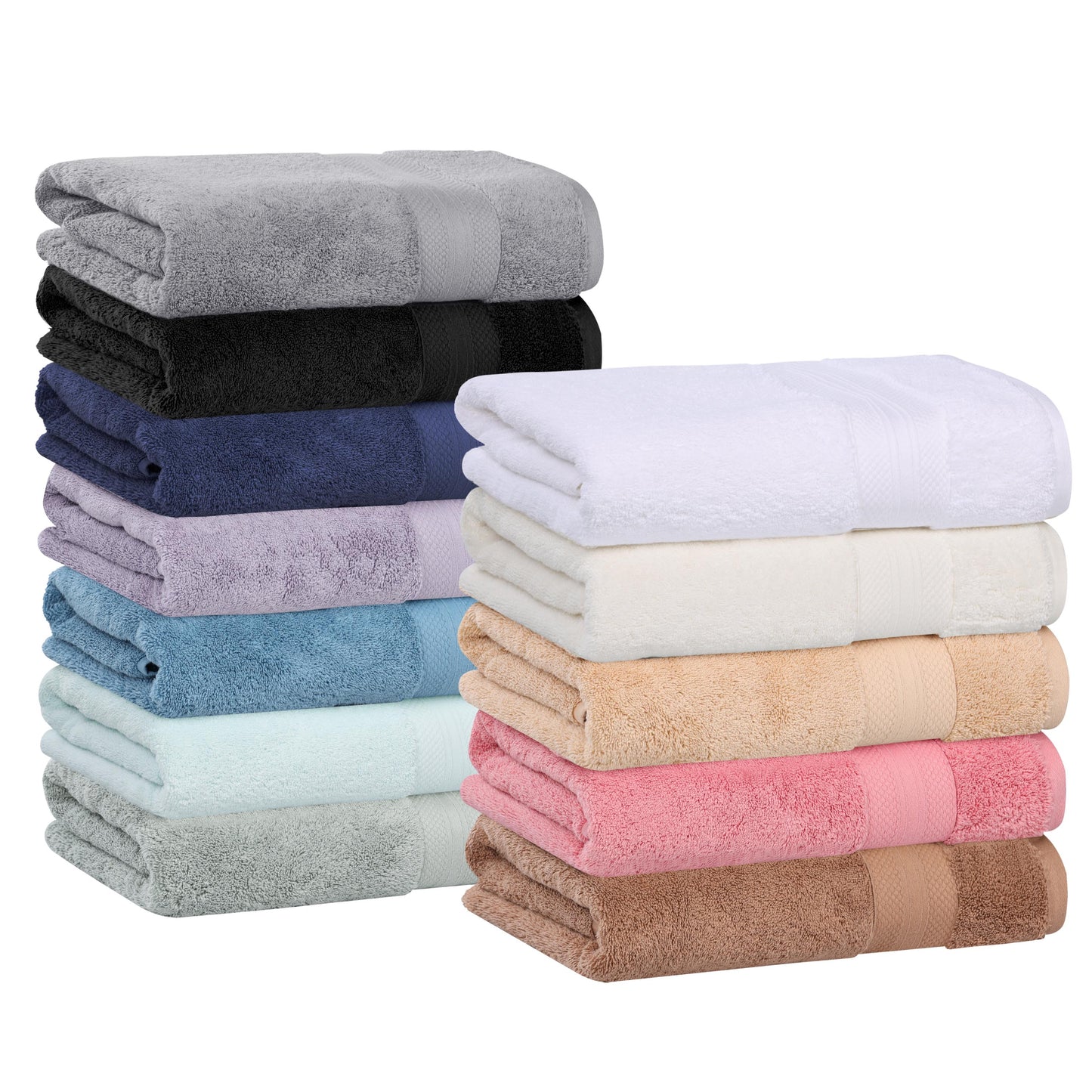 Turkish Cotton Highly Absorbent Solid 12 Piece Ultra Plush Towel Set