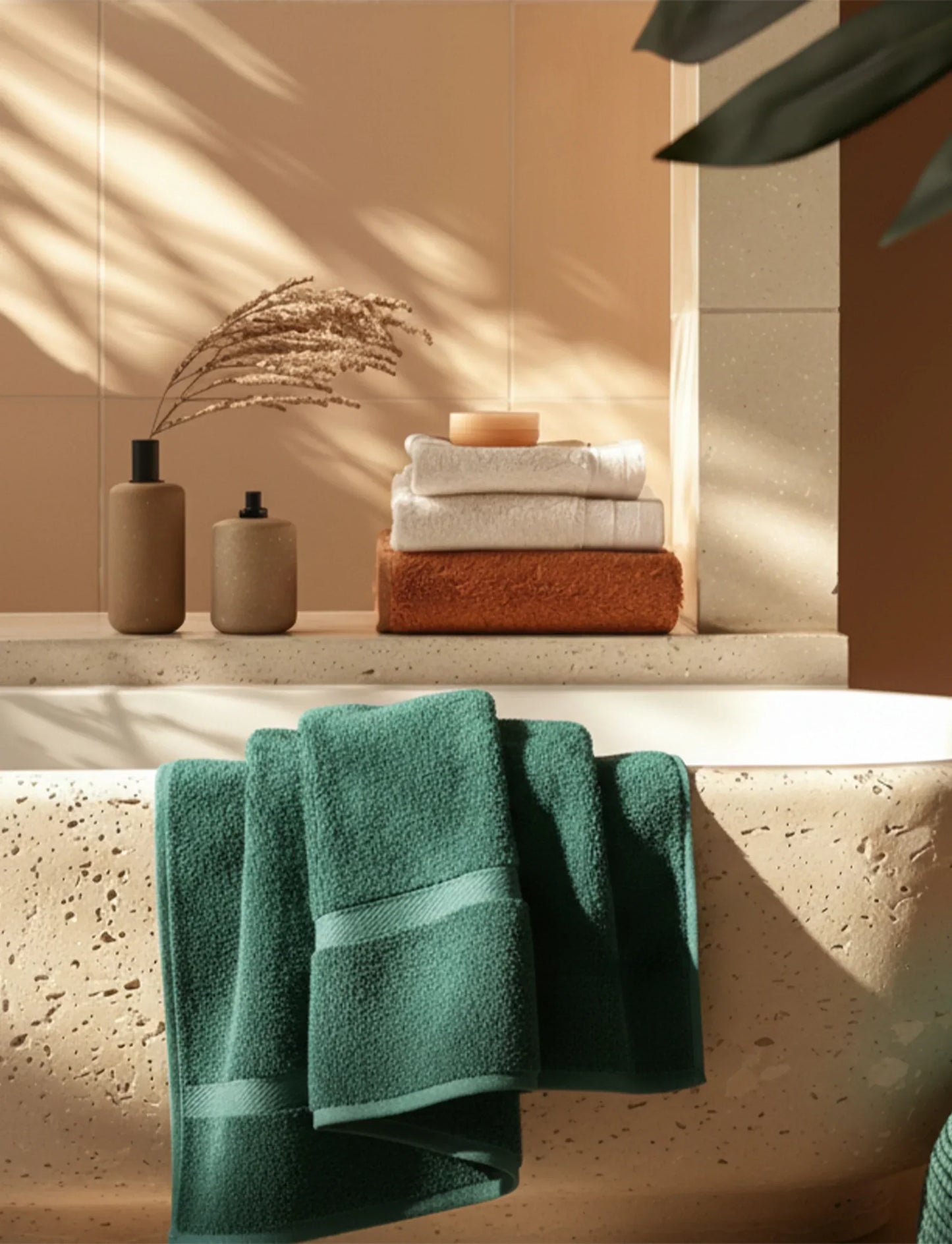 Madeline Egyptian Cotton Pile Heavyweight 2 Piece Bath Towel Set