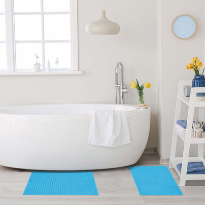 Lined 100% Cotton 1000 GSM 2-Piece Bath Mat Set - AsterBlue