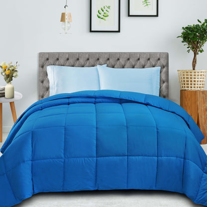 Classic All-Season Reversible Down Alternative Comforter - AsterBlue