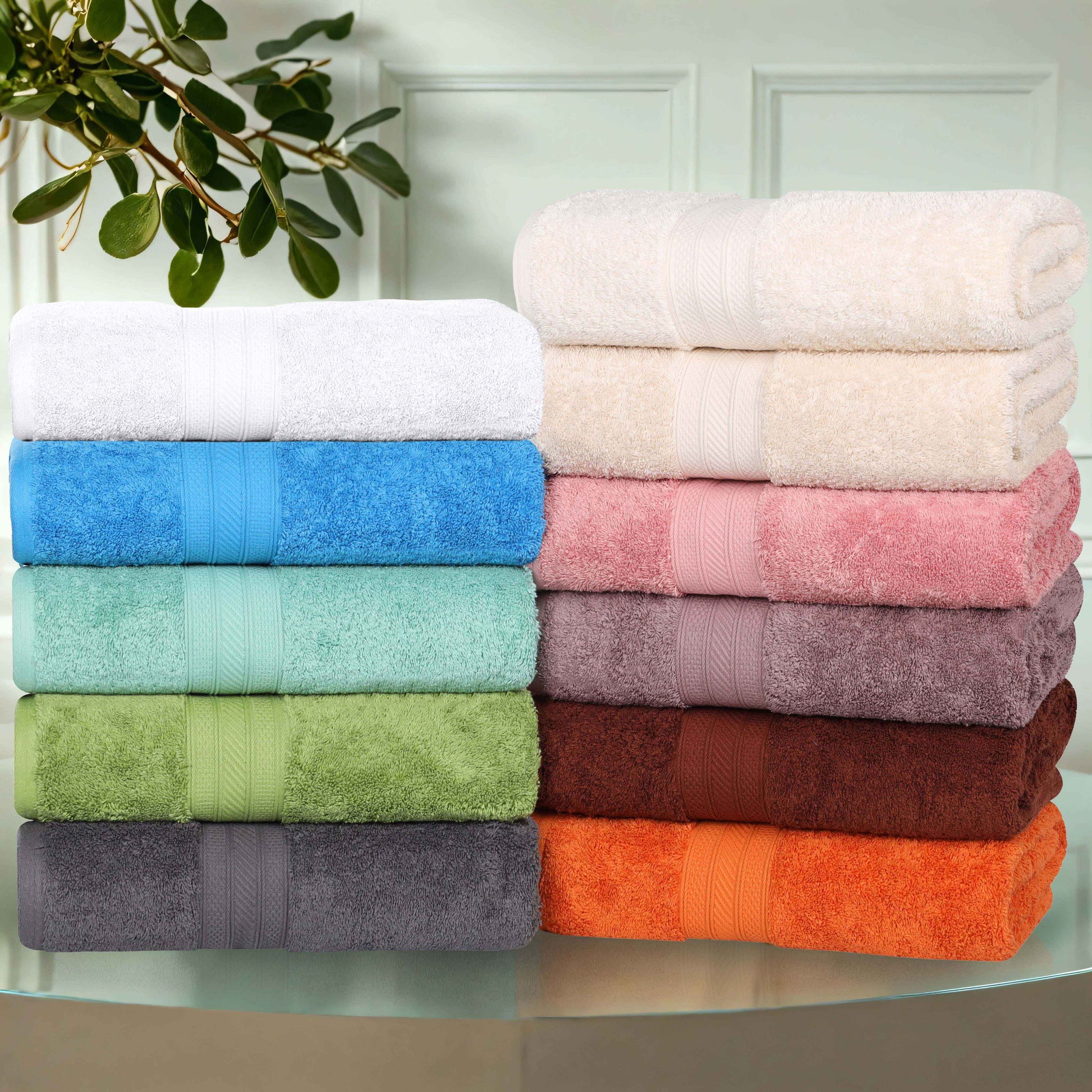 Atlas Cotton Plush Absorbent Heavyweight Luxury Hand Towel Set of 6