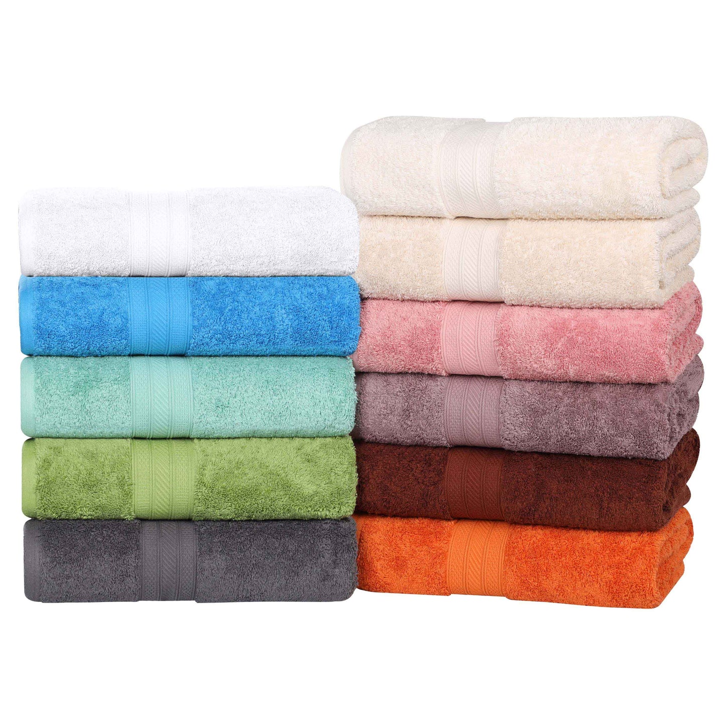 Atlas Cotton Plush Absorbent Heavyweight Luxury Hand Towel Set of 6