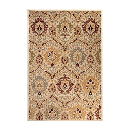 Augusta Oriental Vintage Floral Damask Indoor Area Rug or Runner Rug - Camel
