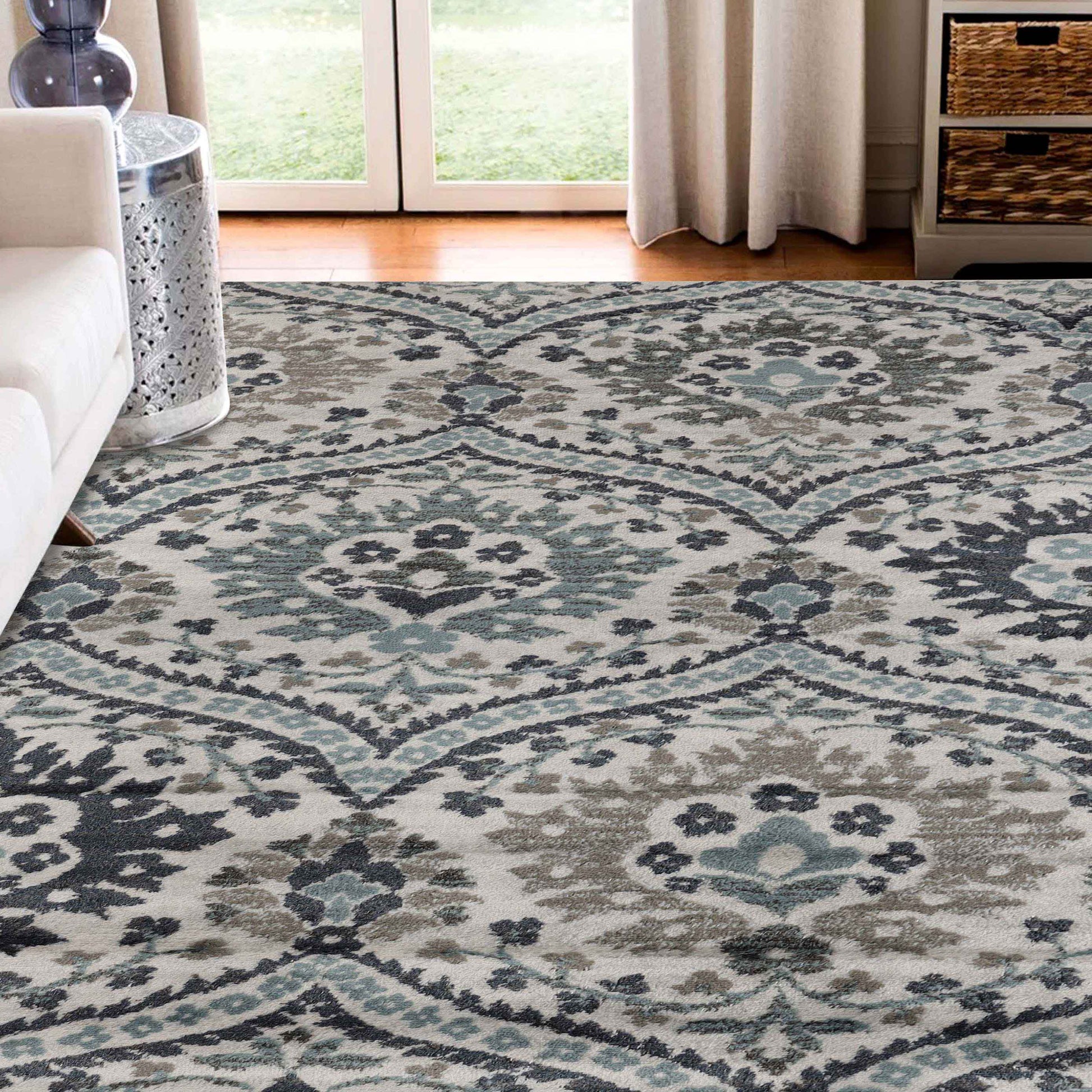 Augusta Oriental Vintage Floral Damask Indoor Area Rug or Runner Rug - DeepRoyal