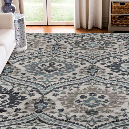 Augusta Oriental Vintage Floral Damask Indoor Area Rug or Runner Rug - DeepRoyal