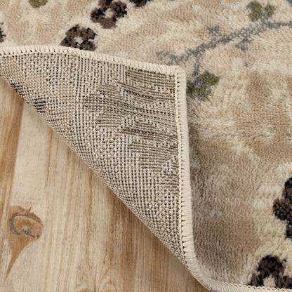 Augusta Oriental Vintage Floral Damask Indoor Area Rug or Runner Rug - Ivory