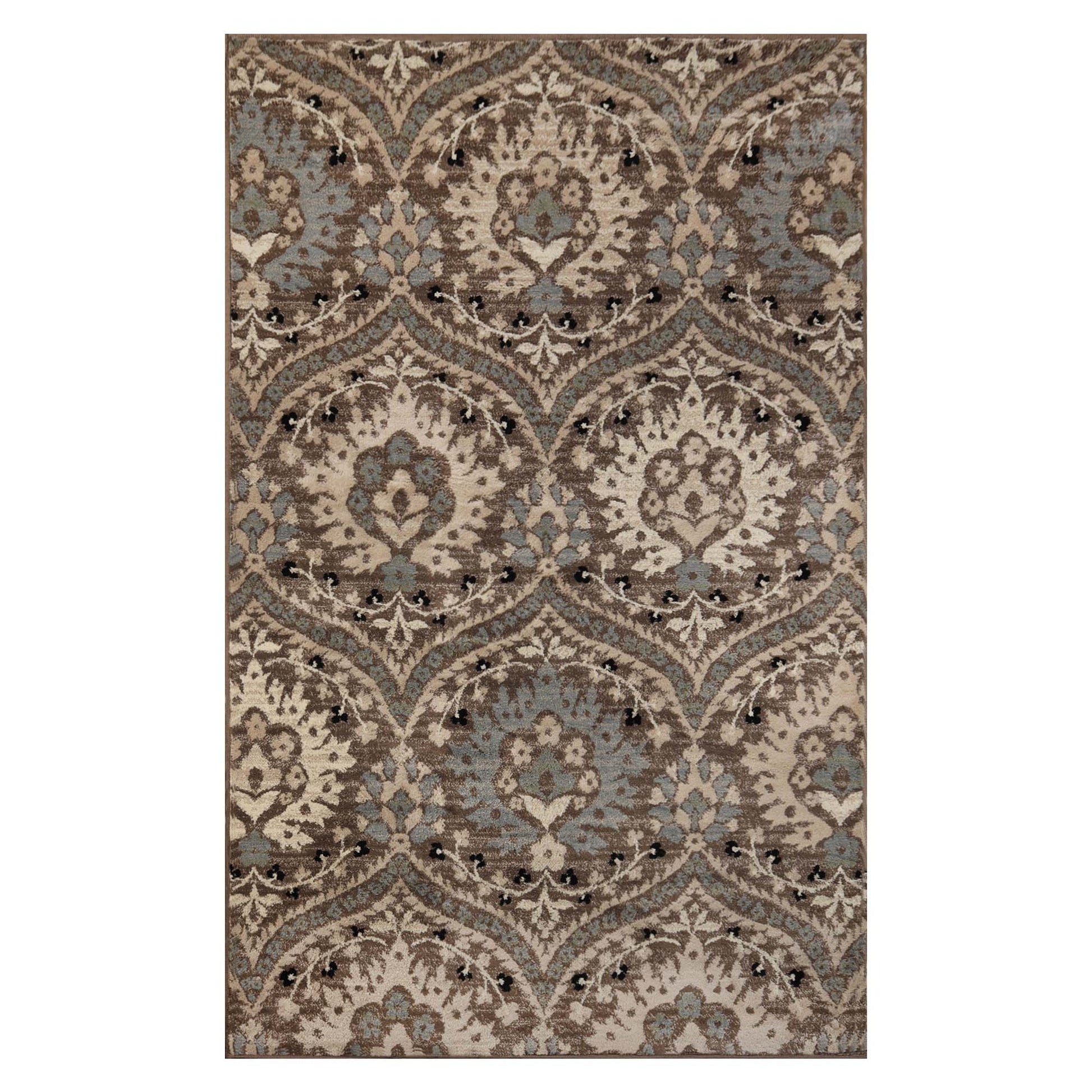 Augusta Oriental Vintage Floral Damask Indoor Area Rug or Runner Rug - LightBlue