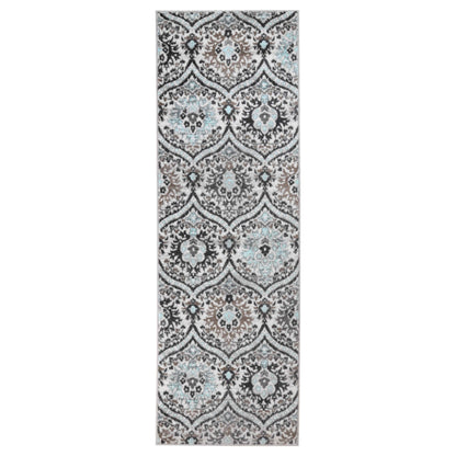 Augusta Oriental Vintage Floral Damask Indoor Area Rug or Runner Rug - Turquoise