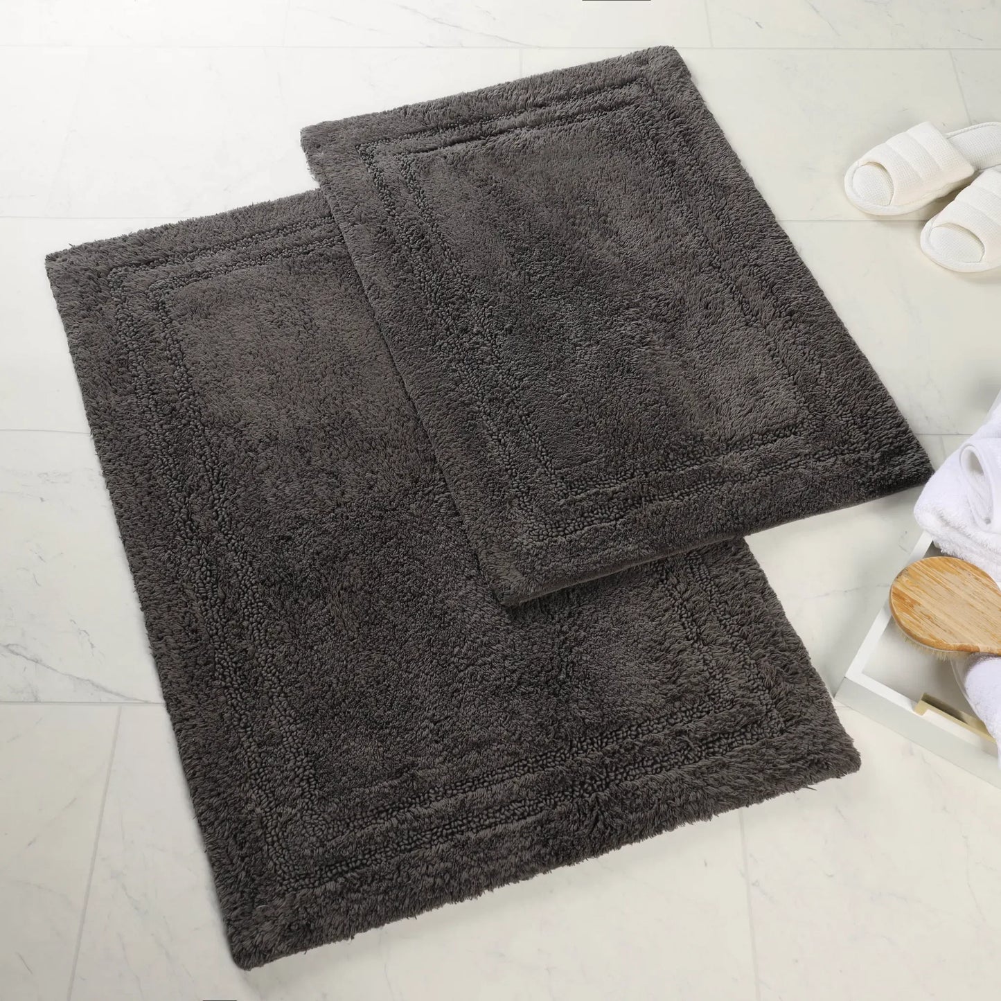 Non-Slip Absorbent Assorted Solid 2 Piece Bath Rug Set