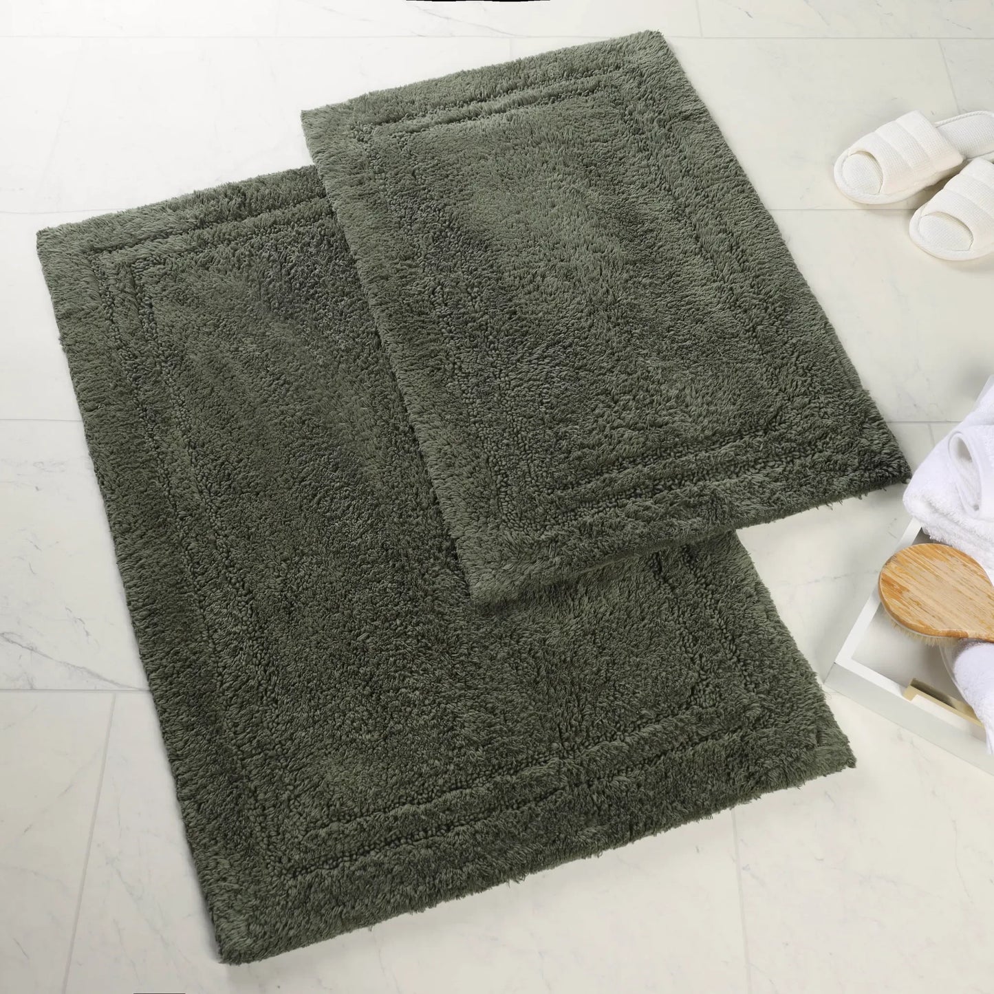 Non-Slip Absorbent Assorted Solid 2 Piece Bath Rug Set