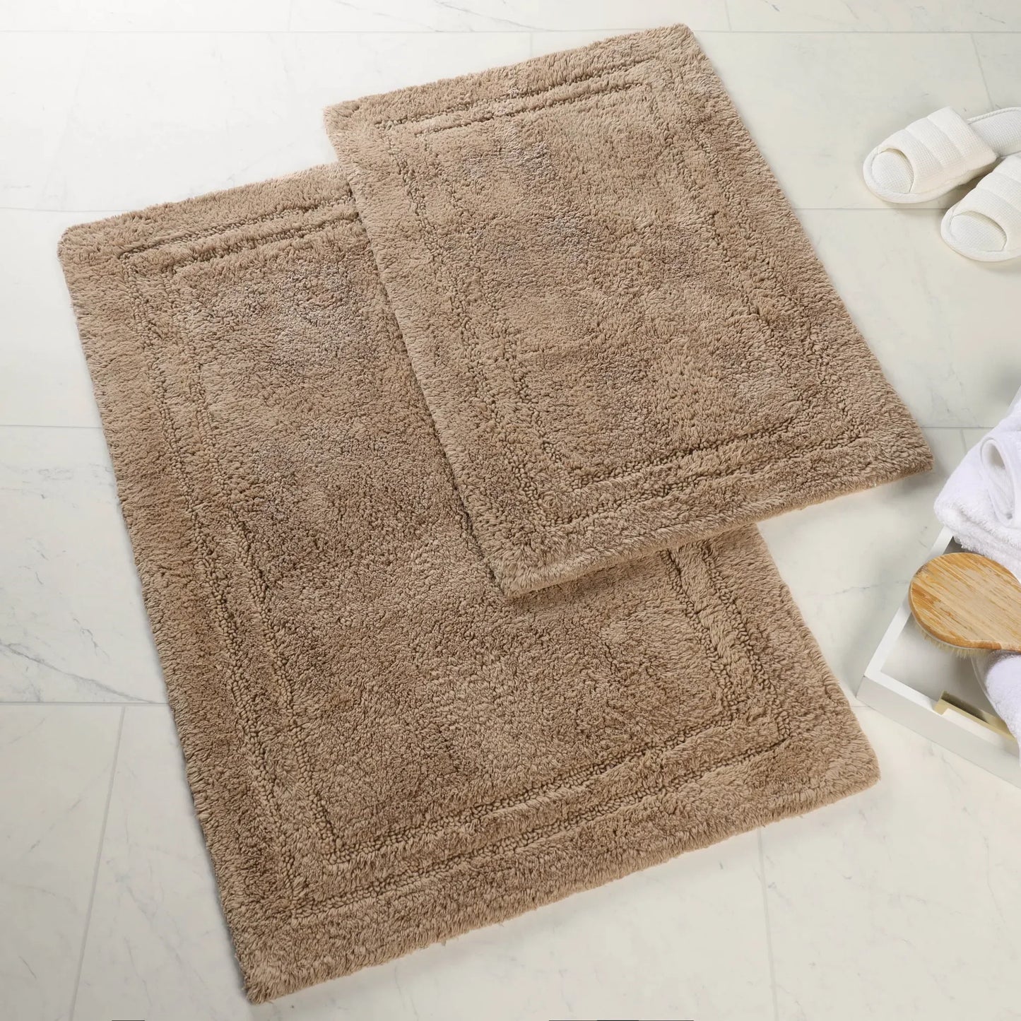 Non-Slip Absorbent Assorted Solid 2 Piece Bath Rug Set
