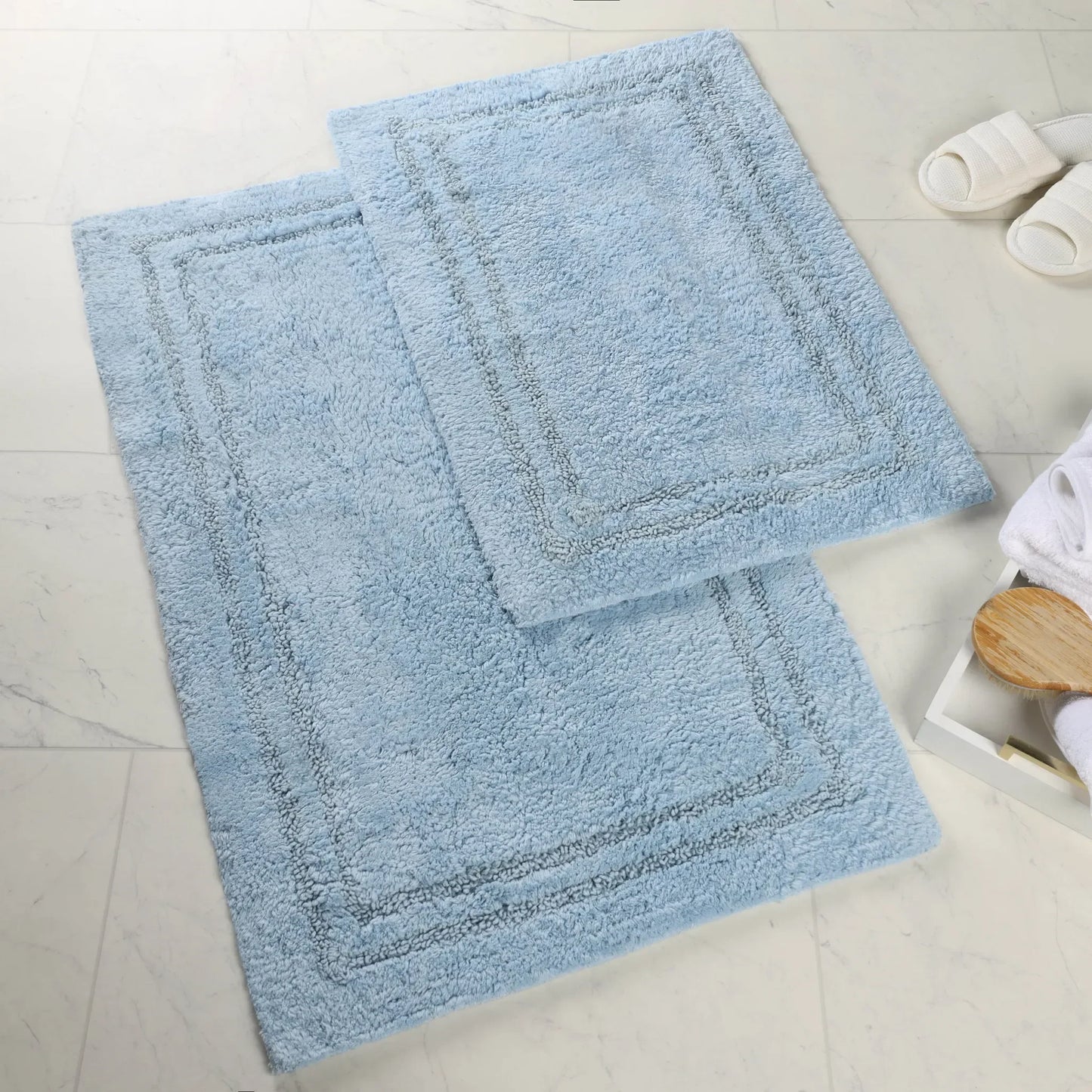 Non-Slip Absorbent Assorted Solid 2 Piece Bath Rug Set