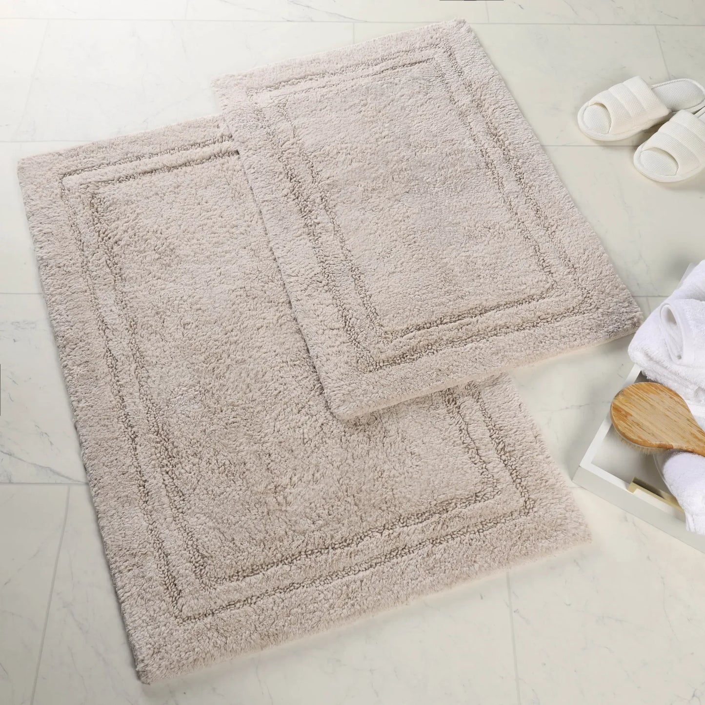 Non-Slip Absorbent Assorted Solid 2 Piece Bath Rug Set