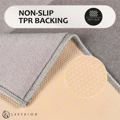 Reno Modern Non-Slip Machine Washable Kitchen Mat Set - Grey