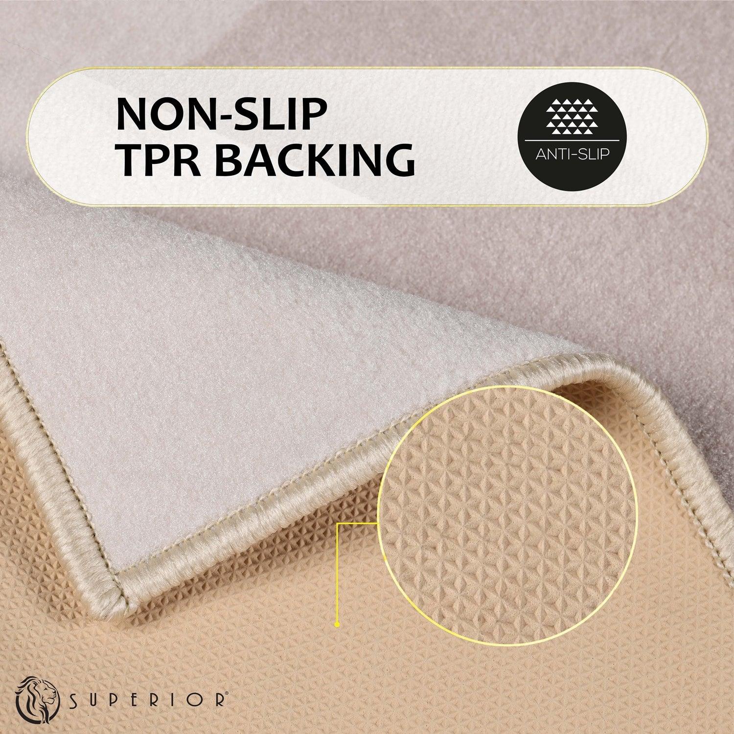 Reno Modern Non-Slip Machine Washable Kitchen Mat Set - Tan