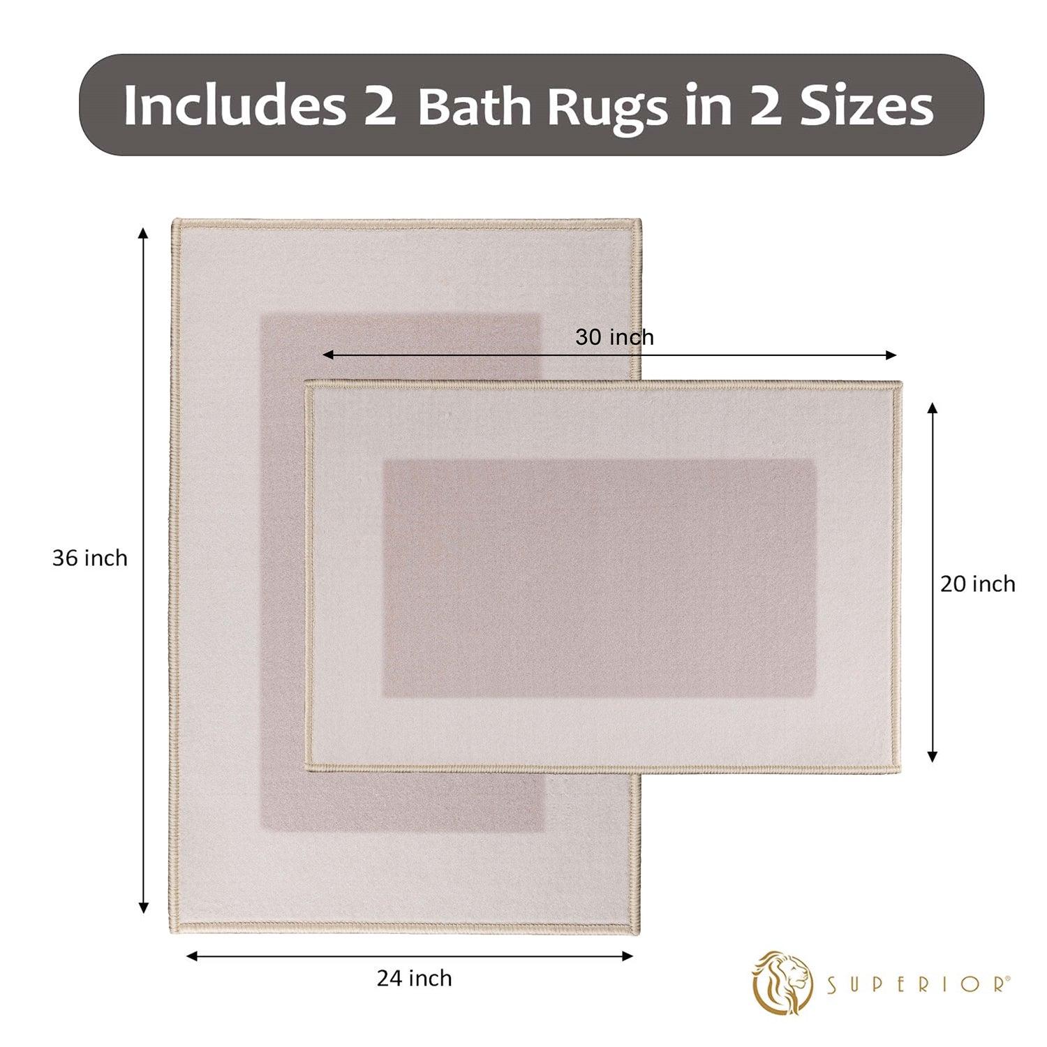 Reno Modern Non-Slip Machine Washable Kitchen Mat Set - Tan