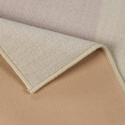 Superior Troy Solid Non-Slip Machine Washable Kitchen Mat Set -Cream