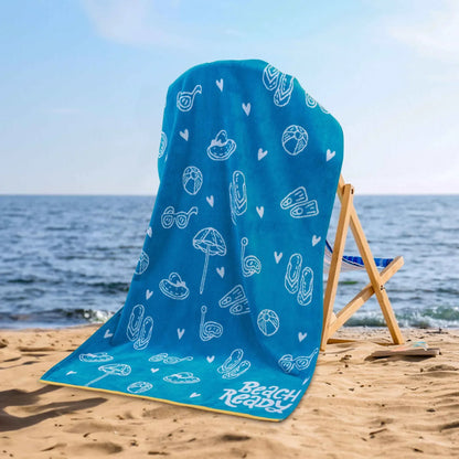 Bahama Cotton Fuzzy Velour Terry Large Oversized Beach Towel