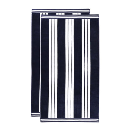 Cabana Stripe Oversized Cotton Beach Towel Set Of 2,4,6