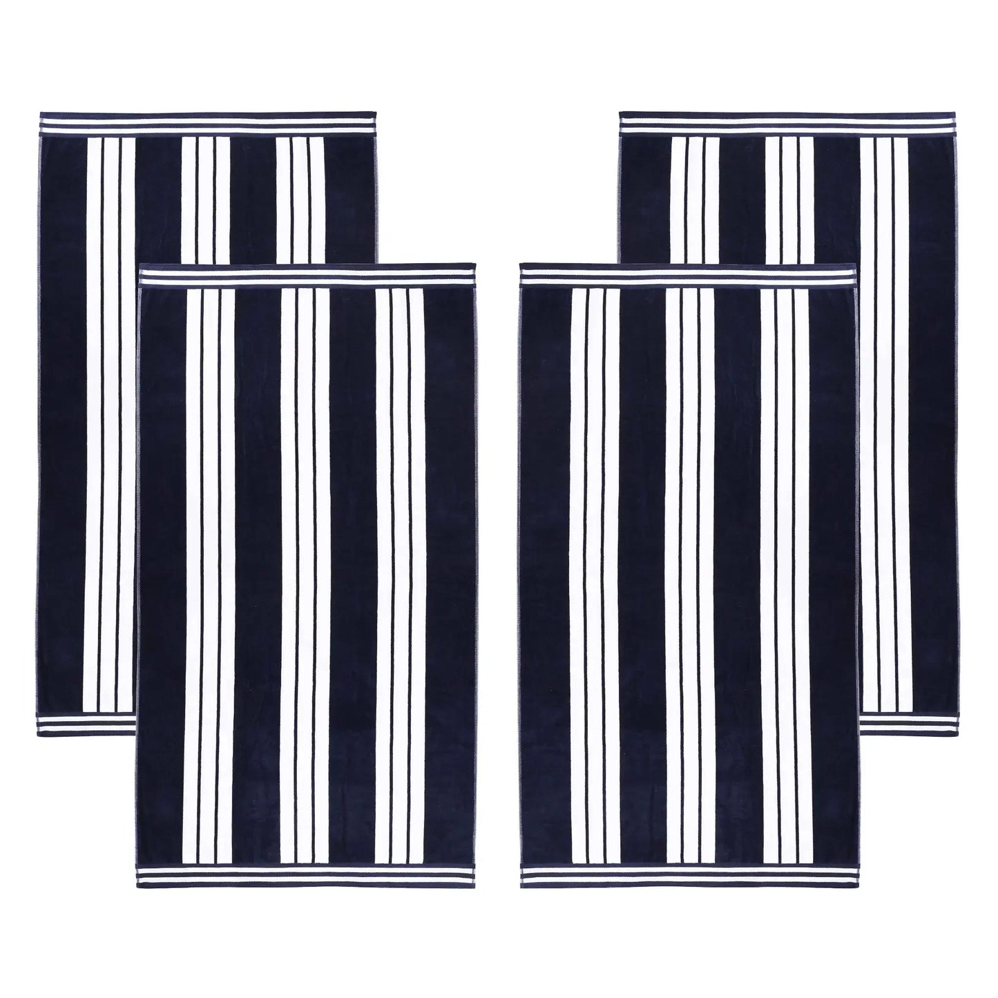 Cabana Stripe Oversized Cotton Beach Towel Set Of 2,4,6