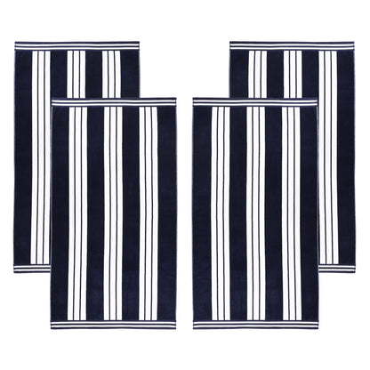 Cabana Stripe Oversized Cotton Beach Towel Set Of 2,4,6