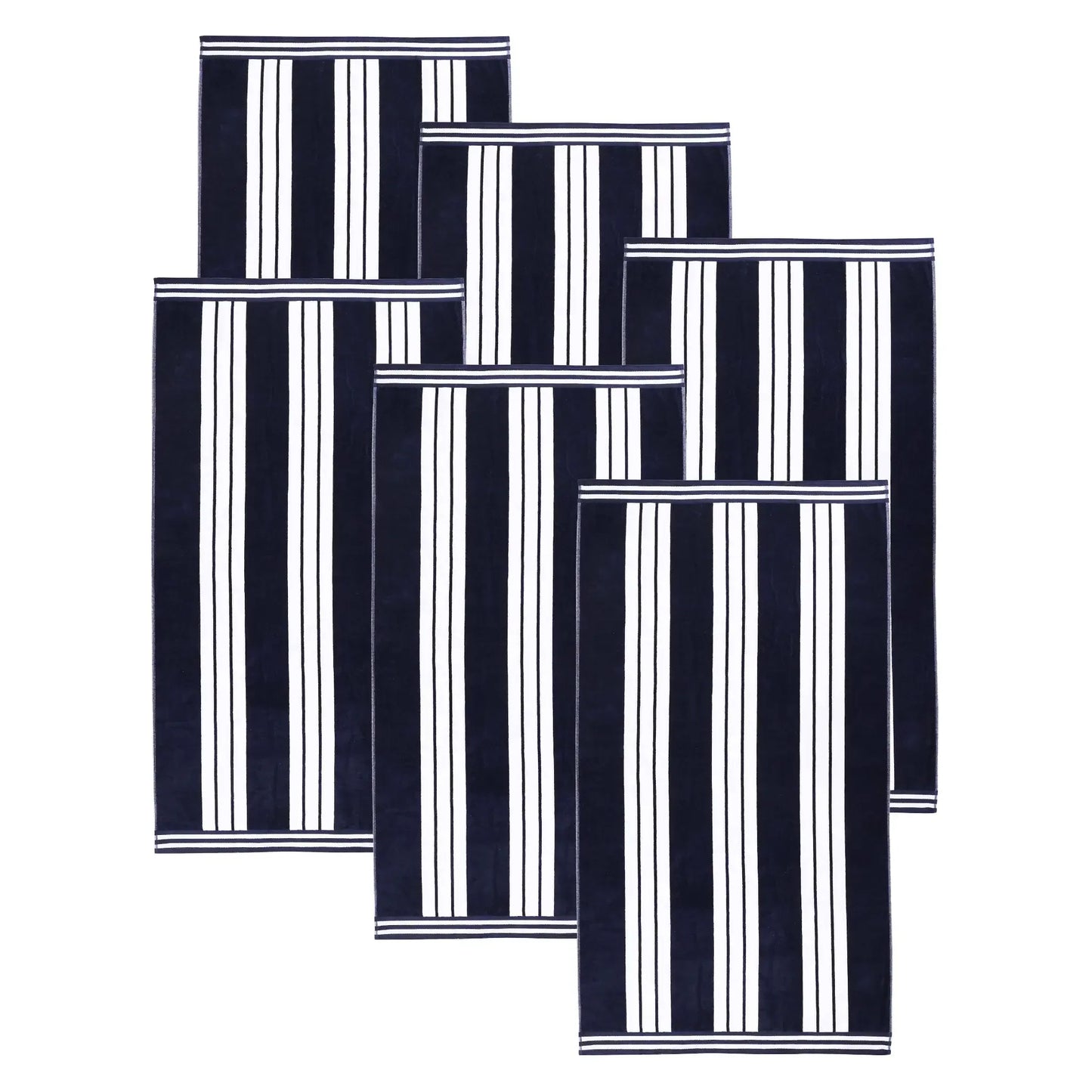 Cabana Stripe Oversized Cotton Beach Towel Set Of 2,4,6