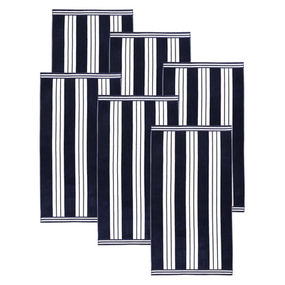 Cabana Stripe Oversized Cotton Beach Towel Set Of 2,4,6