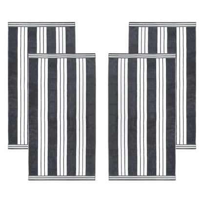 Cabana Stripe Oversized Cotton Beach Towel Set Of 2,4,6