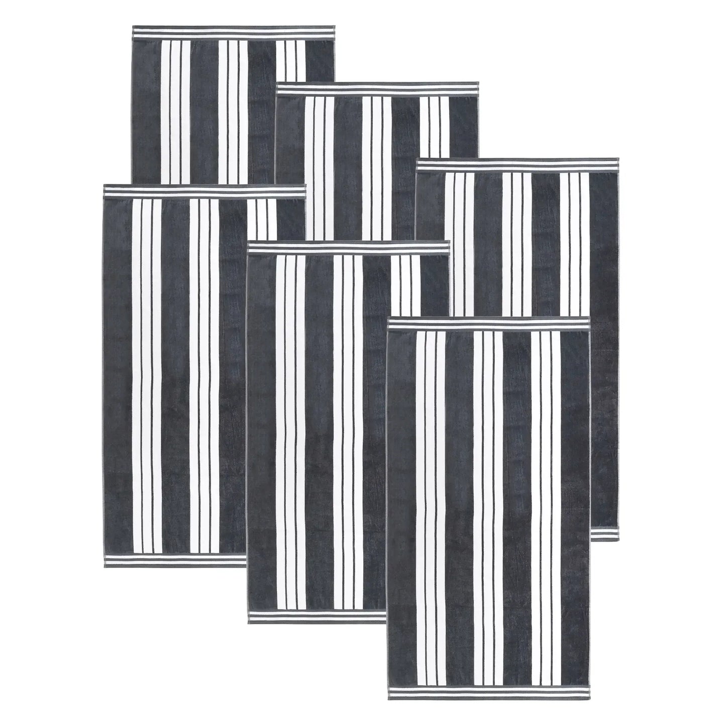 Cabana Stripe Oversized Cotton Beach Towel Set Of 2,4,6