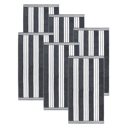 Cabana Stripe Oversized Cotton Beach Towel Set Of 2,4,6